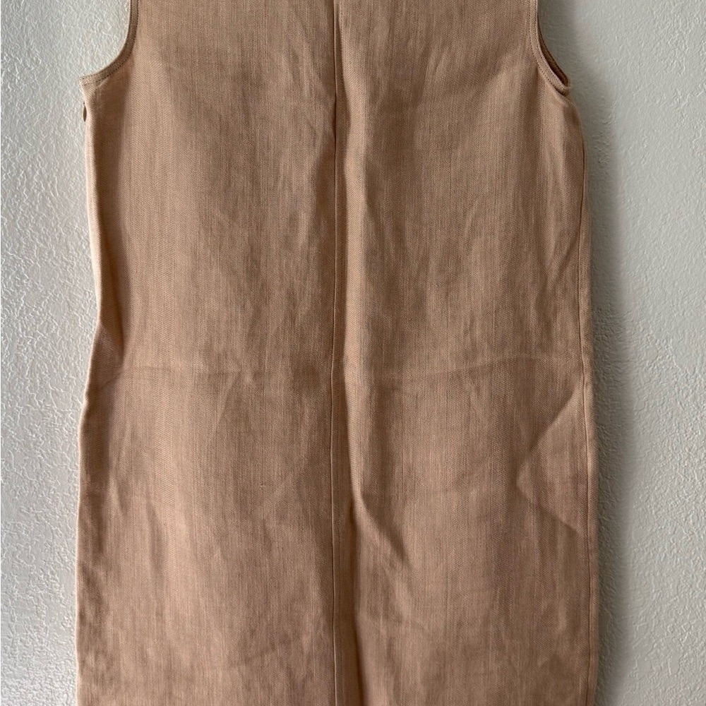 Theory Sleeveless Tan Shift Dress Linen Blend Size 0 - Picture 8 of 14